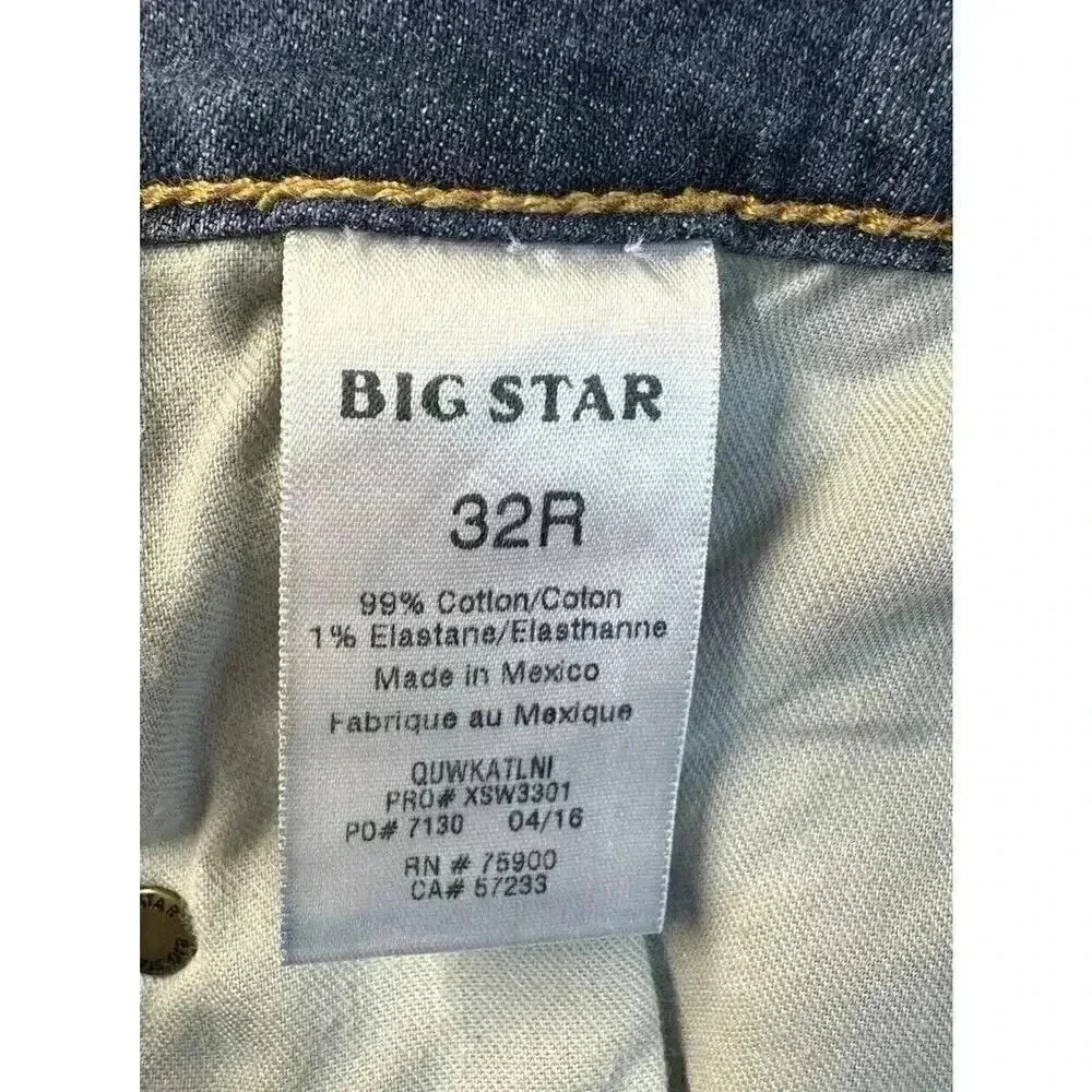 BIG STAR Women’s Size 32R Blue Medium Wash Kate Relaxed Straight Stretch Denim‎ - Picture 7 of 9